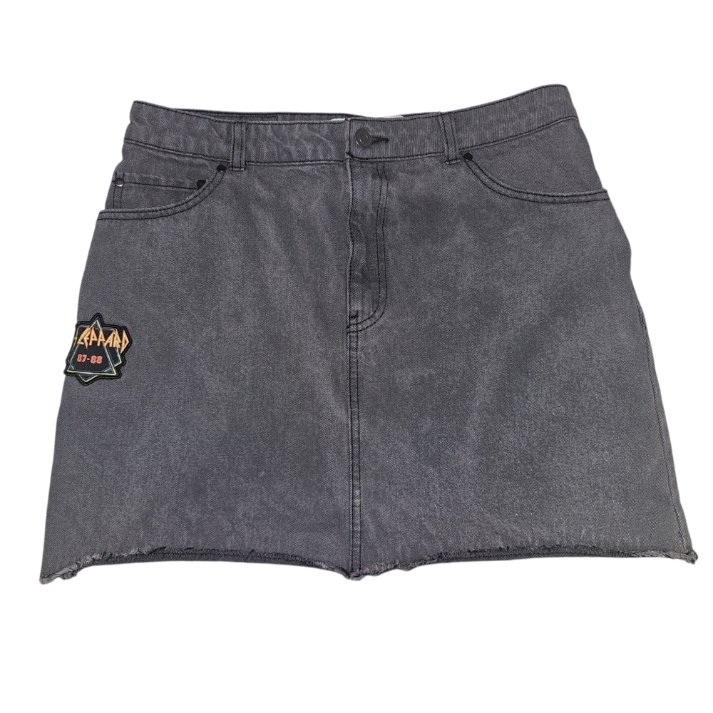 Gray Denim Def Leppard Skirt